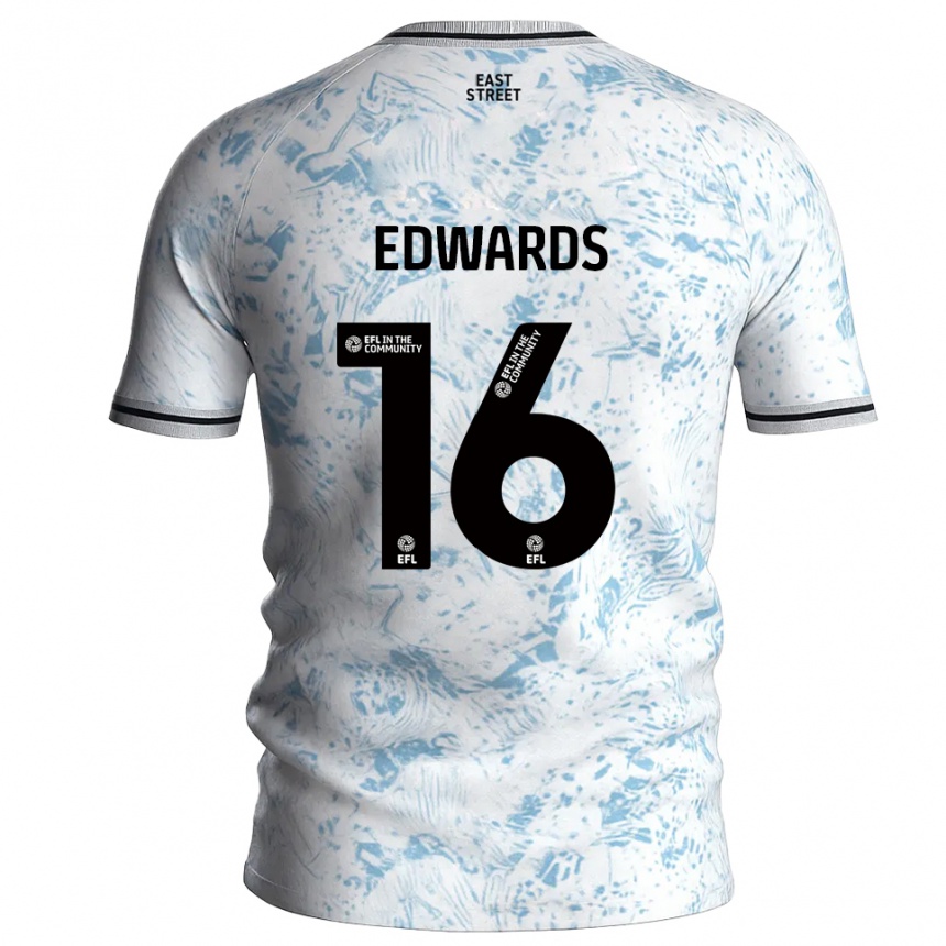 גברים כדורגל ג'וש אדוארדס #16 לבן תכלת הרחק ג'רזי 2025/26