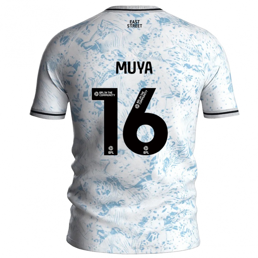 גברים כדורגל קארין מויה #16 לבן תכלת הרחק ג'רזי 2025/26 גברים כדורגל קארין מויה #16 לבן תכלת הרחק ג'רזי 2025/26