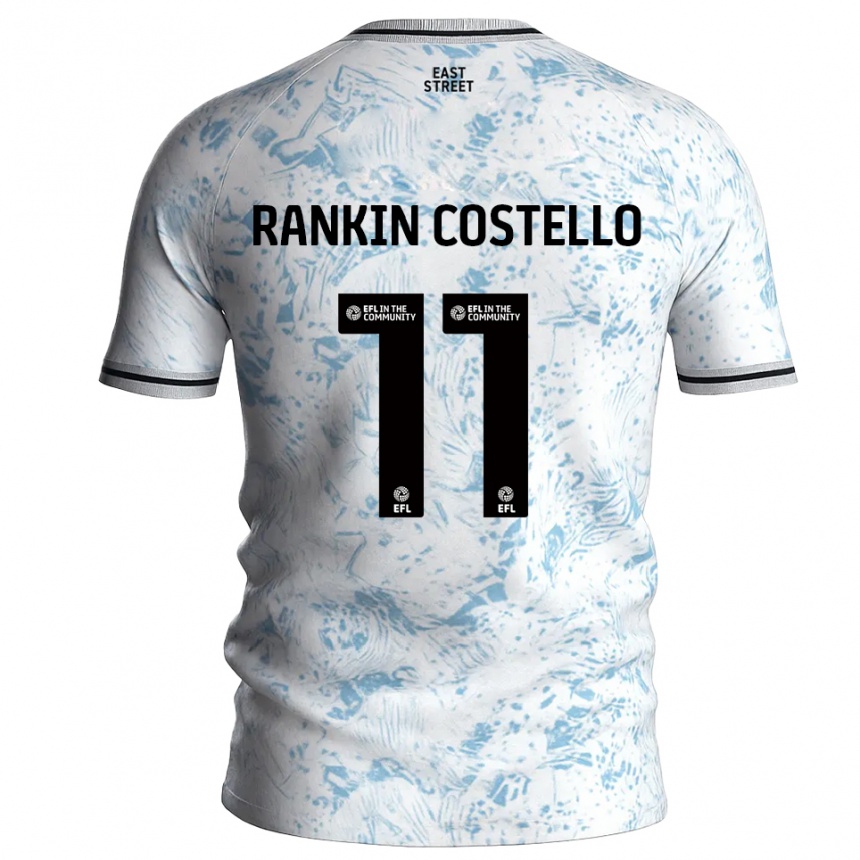 גברים כדורגל ג'ו רנקין-קוסטלו #11 לבן תכלת הרחק ג'רזי 2025/26