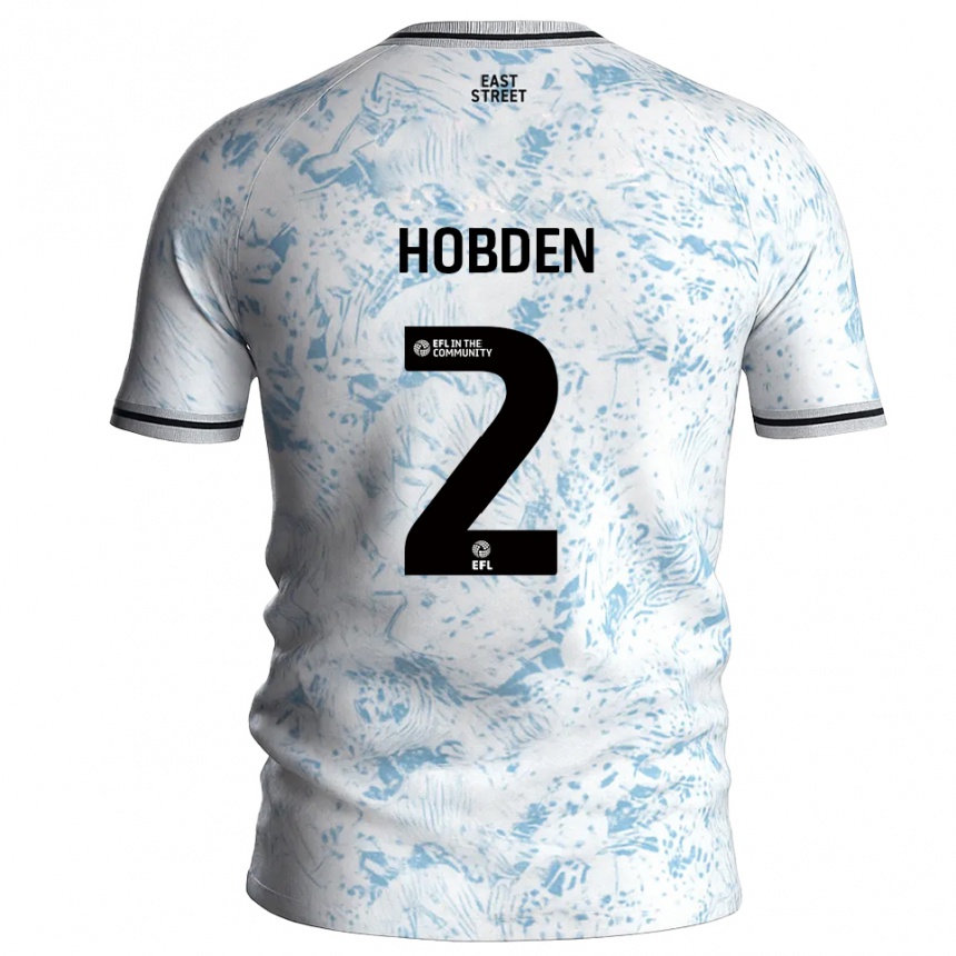 גברים כדורגל Ollie Hobden #2 לבן תכלת הרחק ג'רזי 2025/26