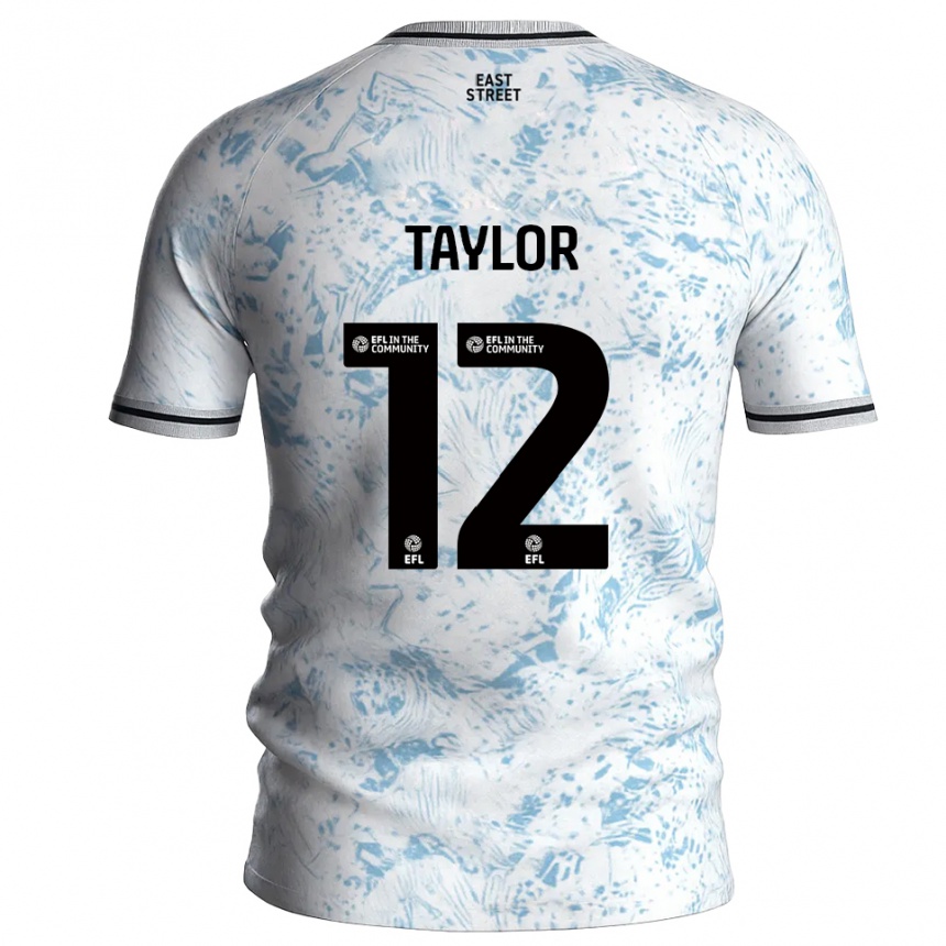 גברים כדורגל Terry Taylor #12 לבן תכלת הרחק ג'רזי 2025/26