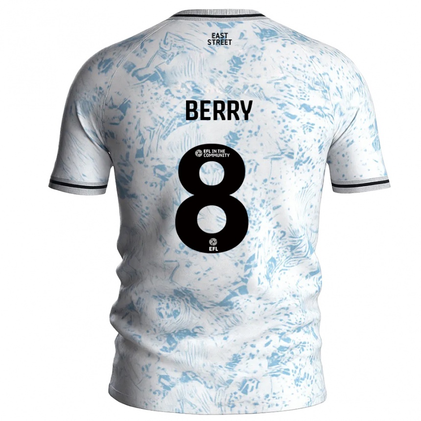גברים כדורגל לוק ברי #8 לבן תכלת הרחק ג'רזי 2025/26