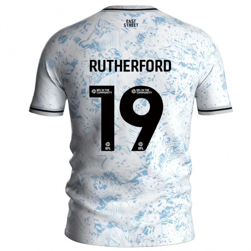 גברים כדורגל אלה רתרפורד #19 לבן תכלת הרחק ג'רזי 2025/26