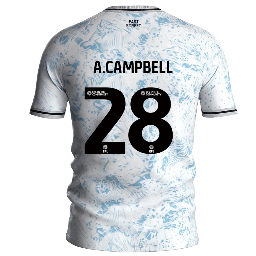 גברים כדורגל אלן קמפבל #28 לבן תכלת הרחק ג'רזי 2025/26