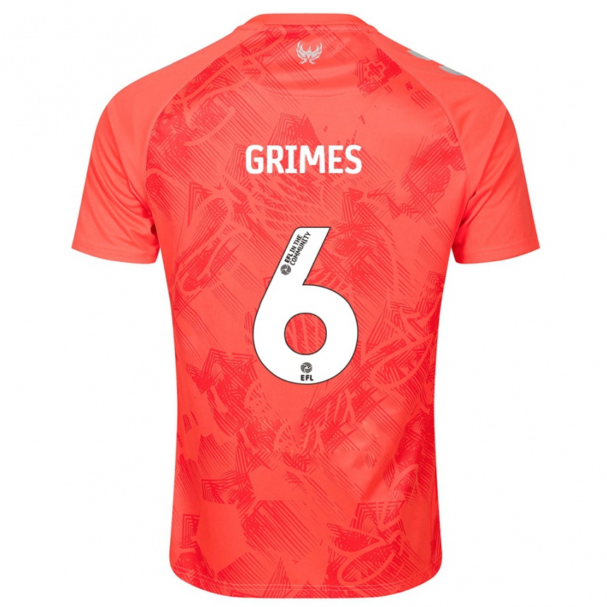 גברים כדורגל מאט גריימס #6 כתום לבן הרחק ג'רזי 2025/26