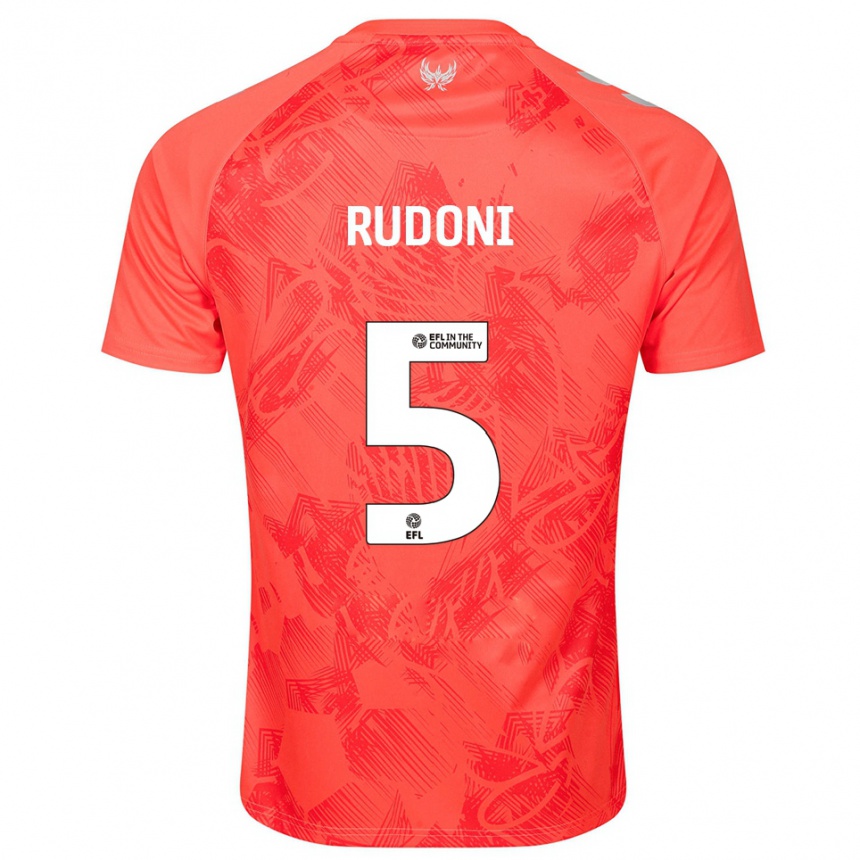 גברים כדורגל ג'ק רודוני #5 כתום לבן הרחק ג'רזי 2025/26