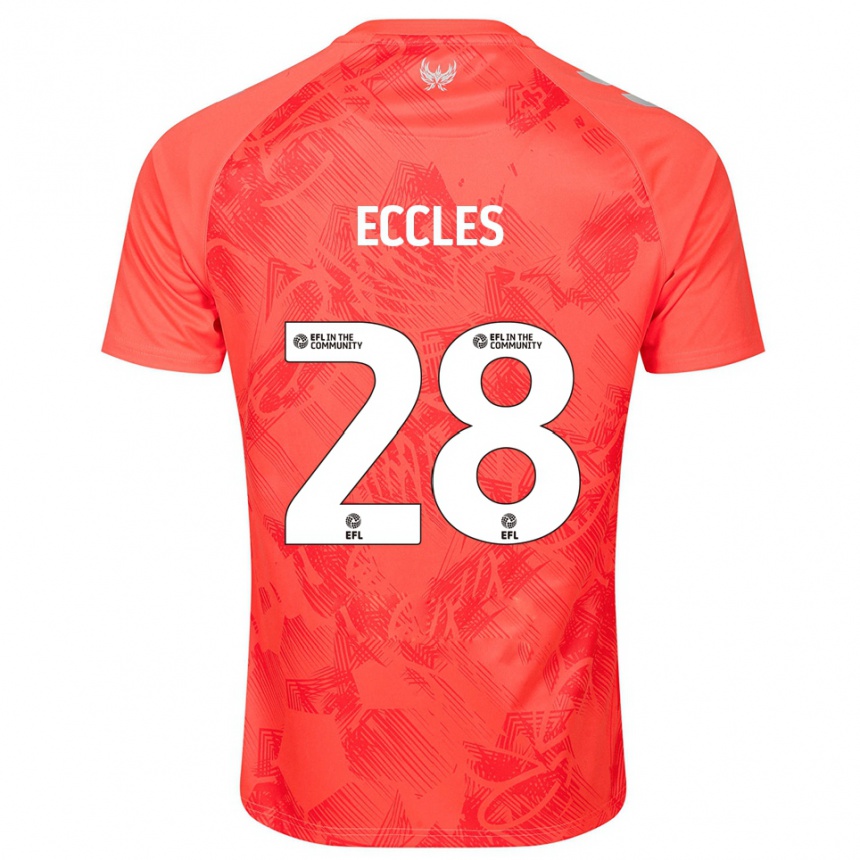 גברים כדורגל ג'וש אקלס #28 כתום לבן הרחק ג'רזי 2025/26