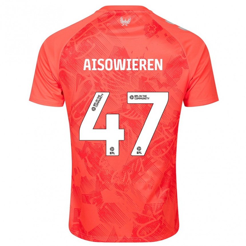 גברים כדורגל אוון אגוסה אייסו #47 כתום לבן הרחק ג'רזי 2025/26 גברים כדורגל אוון אגוסה אייסו #47 כתום לבן הרחק ג'רזי 2025/26