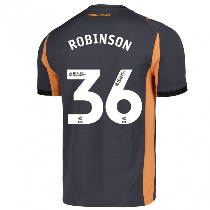 גברים כדורגל Keilen Robinson #36 אפור כתום שחור הרחק ג'רזי 2025/26