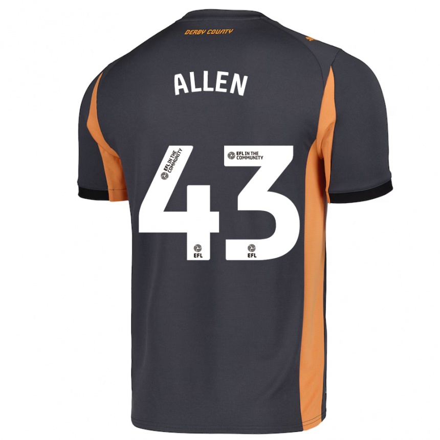 גברים כדורגל Cruz Allen #43 אפור כתום שחור הרחק ג'רזי 2025/26