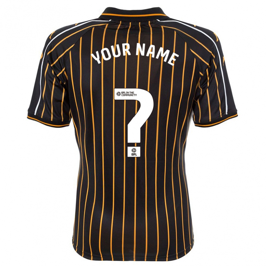 גברים כדורגל השם שלך #0 לבן שחור הרחק ג'רזי 2025/26