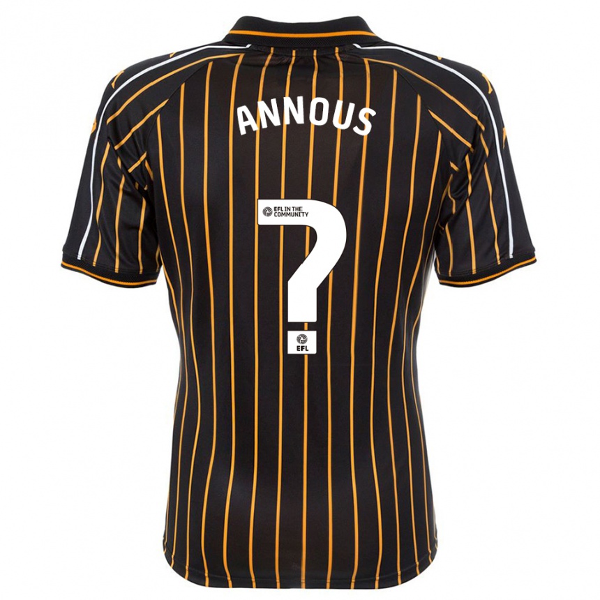 גברים כדורגל Brandon Annous #0 לבן שחור הרחק ג'רזי 2025/26