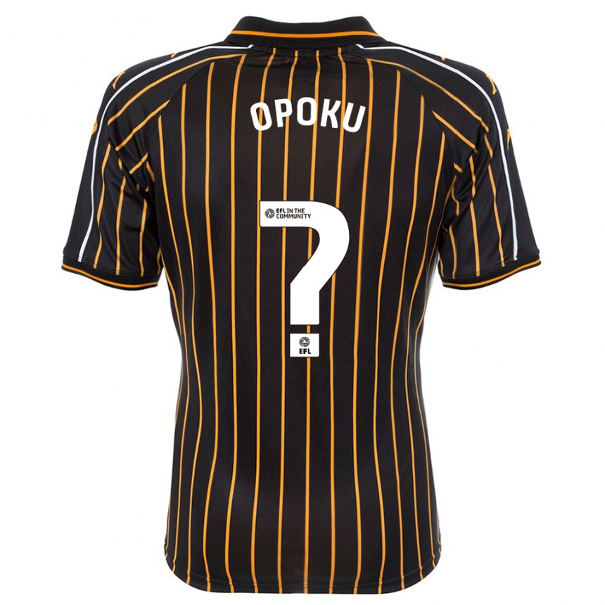 גברים כדורגל Sam Opoku #0 לבן שחור הרחק ג'רזי 2025/26