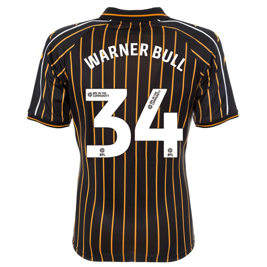 גברים כדורגל Lucy Warner-Bull #34 לבן שחור הרחק ג'רזי 2025/26