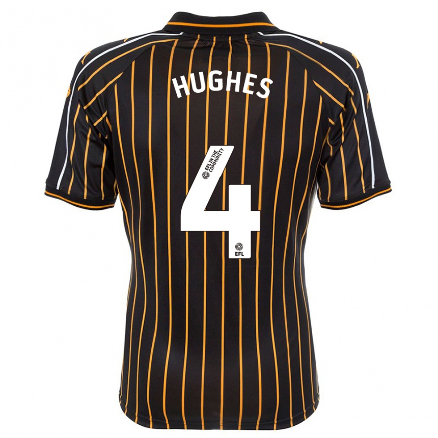 גברים כדורגל צ'ארלי יוז #4 לבן שחור הרחק ג'רזי 2025/26