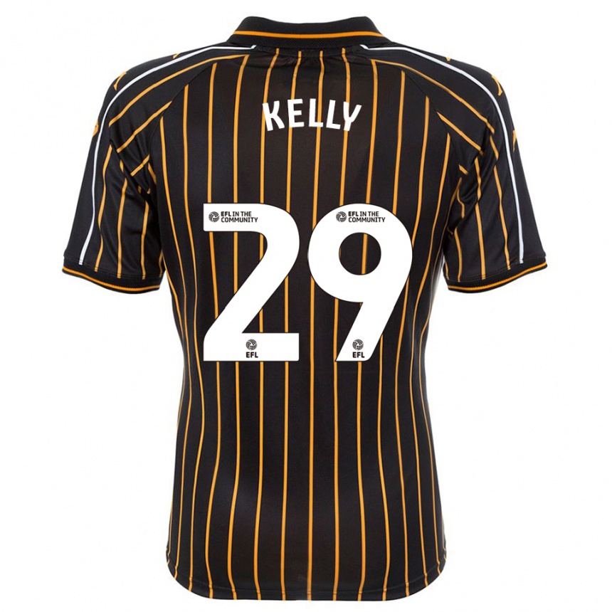 גברים כדורגל Ace Kelly #29 לבן שחור הרחק ג'רזי 2025/26