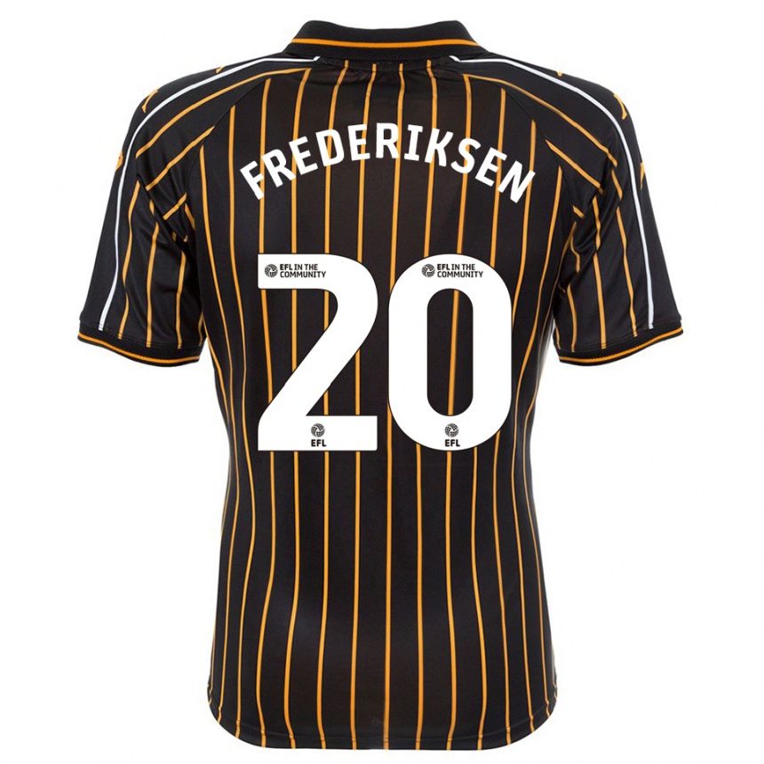 גברים כדורגל Abbey Frederiksen #20 לבן שחור הרחק ג'רזי 2025/26