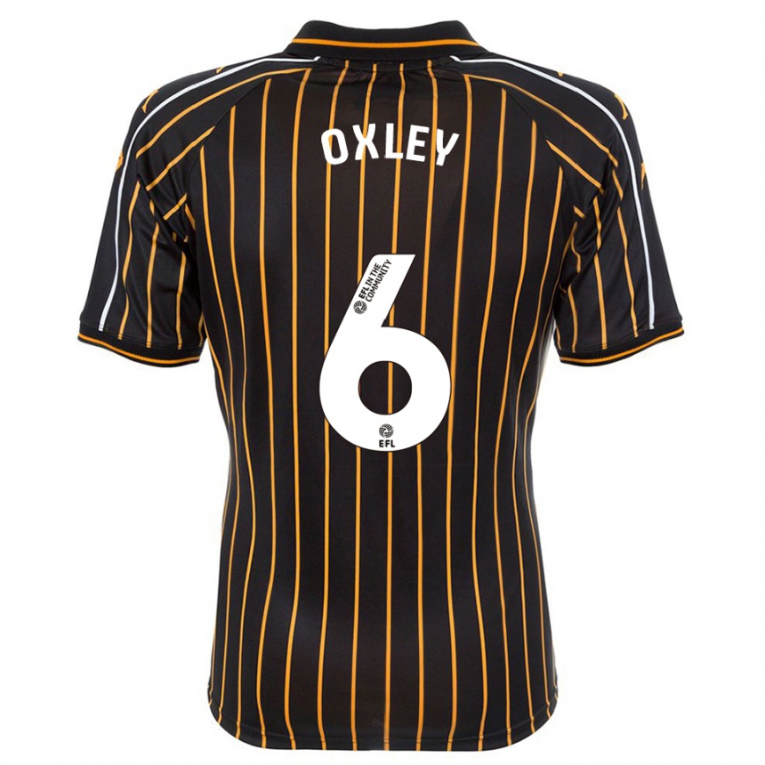 גברים כדורגל Tilly Oxley #6 לבן שחור הרחק ג'רזי 2025/26