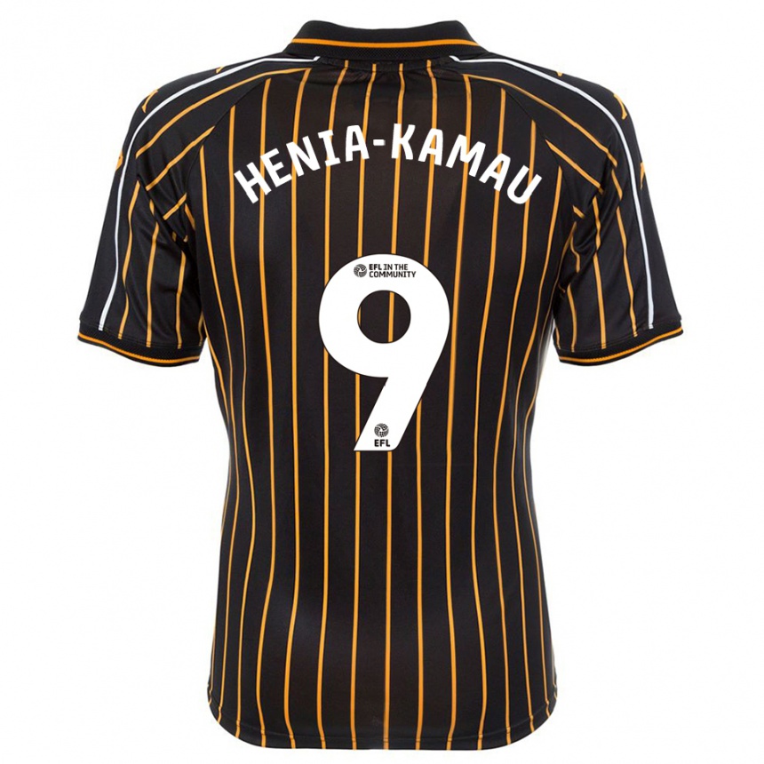 גברים כדורגל Sammy Henia-Kamau #9 לבן שחור הרחק ג'רזי 2025/26