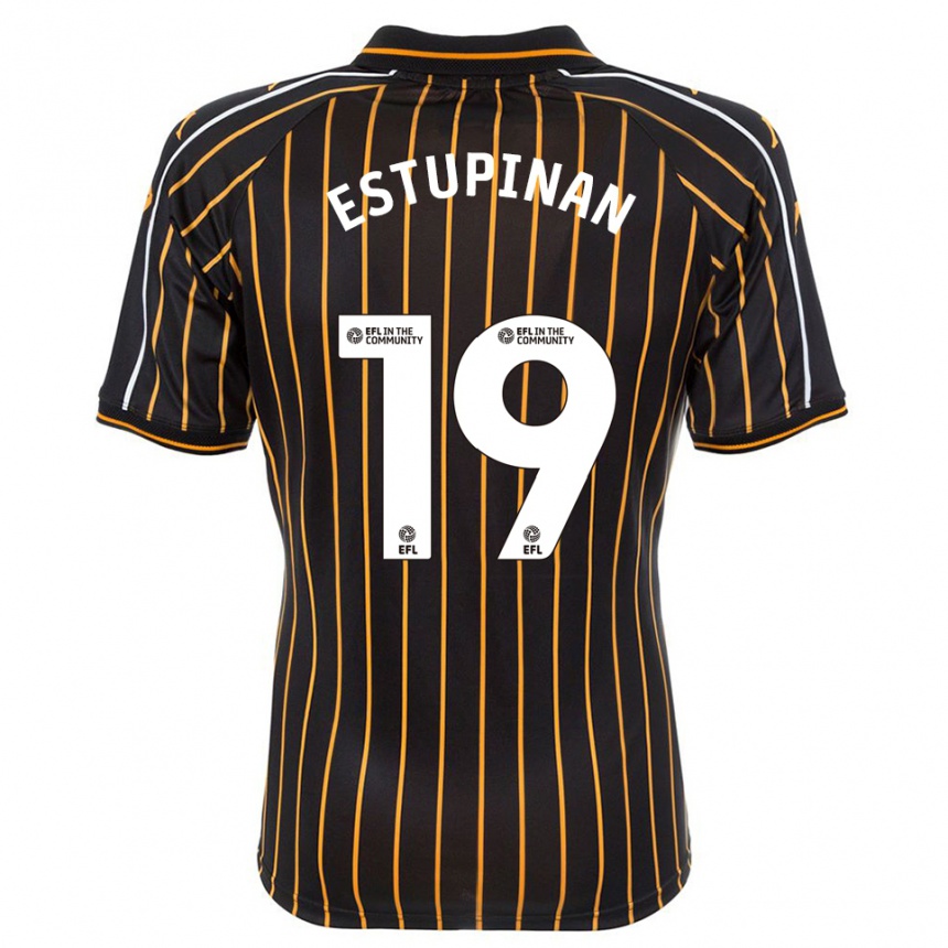 גברים כדורגל אוסקר אסטופיניאן #19 לבן שחור הרחק ג'רזי 2025/26