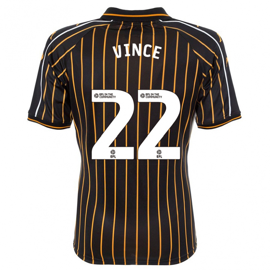 גברים כדורגל Anna Vince #22 לבן שחור הרחק ג'רזי 2025/26