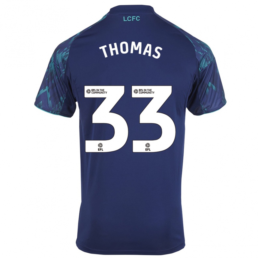 גברים כדורגל לוק תומאס #33 כחול נייבי ירוק לבן הרחק ג'רזי 2025/26 גברים כדורגל לוק תומאס #33 כחול נייבי ירוק לבן הרחק ג'רזי 2025/26