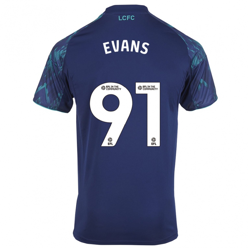 גברים כדורגל ג'ייק אוונס #91 כחול נייבי ירוק לבן הרחק ג'רזי 2025/26