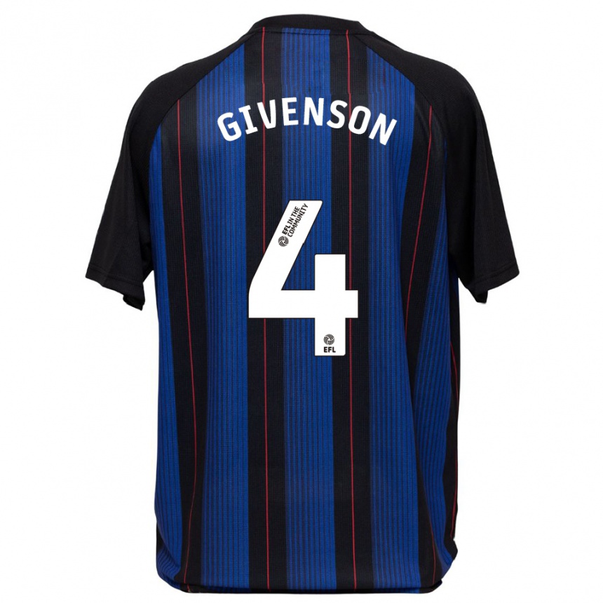 גברים כדורגל Ike Givenson #4 כחול שחור הרחק ג'רזי 2025/26