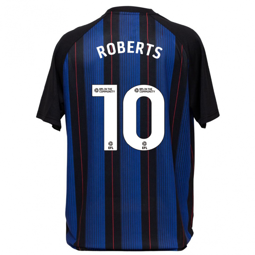 גברים כדורגל Joe Roberts #10 כחול שחור הרחק ג'רזי 2025/26 גברים כדורגל Joe Roberts #10 כחול שחור הרחק ג'רזי 2025/26
