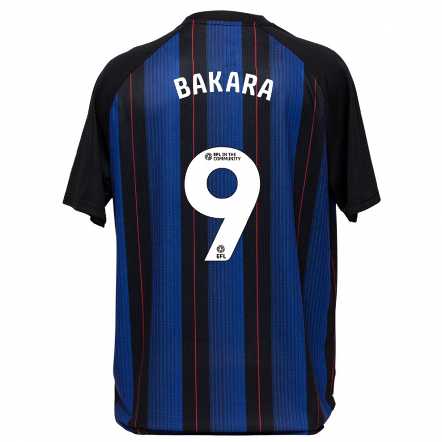 גברים כדורגל Hakeem Bakara #9 כחול שחור הרחק ג'רזי 2025/26