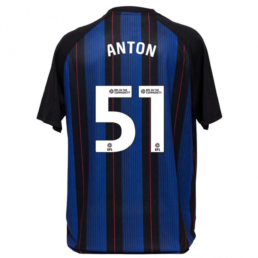 גברים כדורגל Anton Palmer #51 כחול שחור הרחק ג'רזי 2025/26