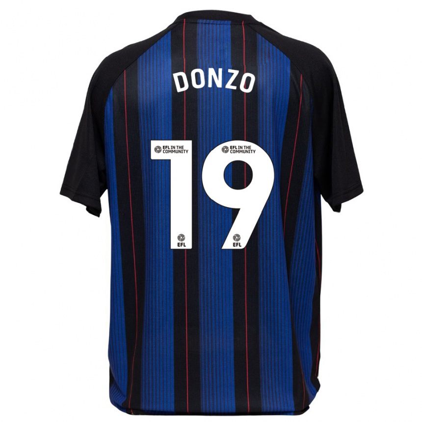גברים כדורגל ג'ולי דונזו #19 כחול שחור הרחק ג'רזי 2025/26