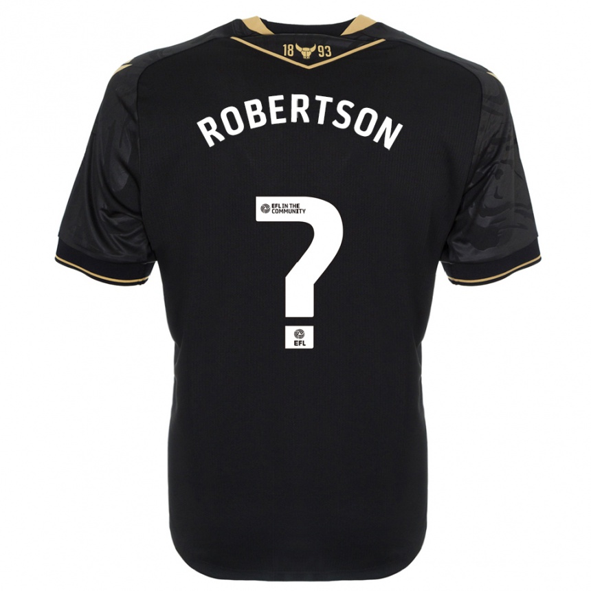 גברים כדורגל Maddie Robertson #0 שחור זהב הרחק ג'רזי 2025/26