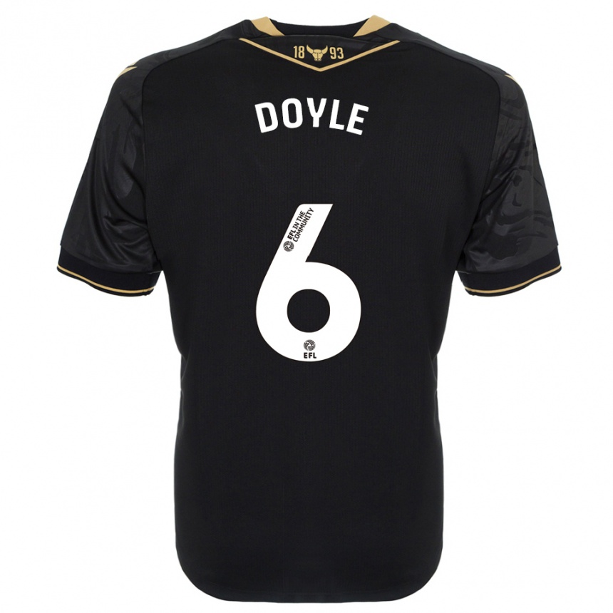 גברים כדורגל קאלום דויל #6 שחור זהב הרחק ג'רזי 2025/26