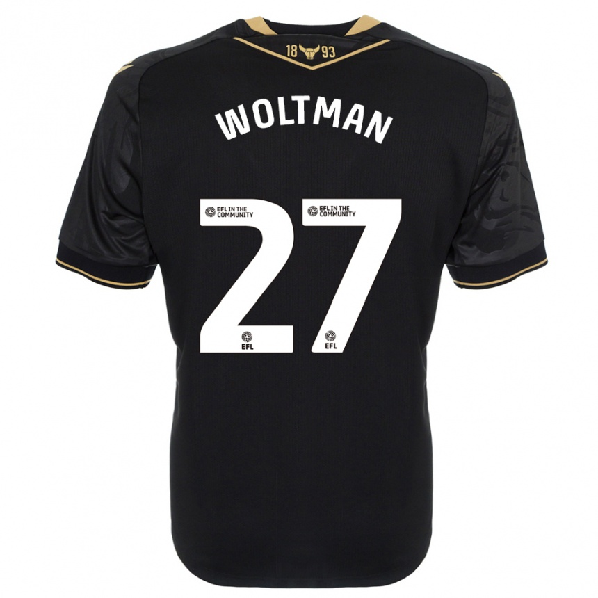 גברים כדורגל מקס וולטמן #27 שחור זהב הרחק ג'רזי 2025/26