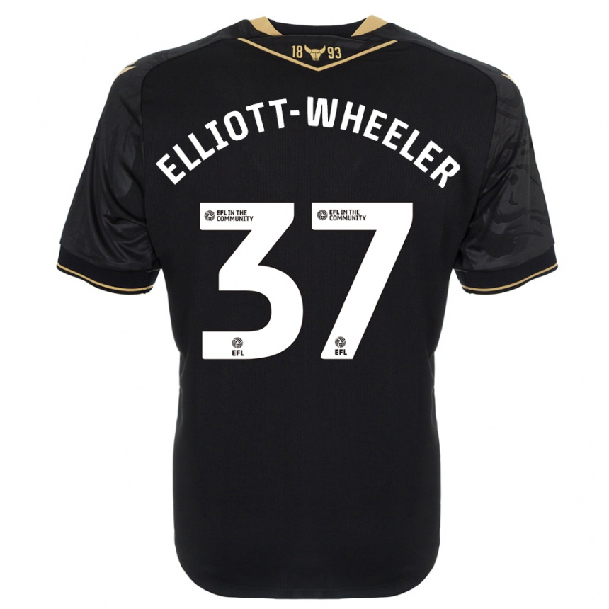 גברים כדורגל איידן אליוט-ווילר #37 שחור זהב הרחק ג'רזי 2025/26