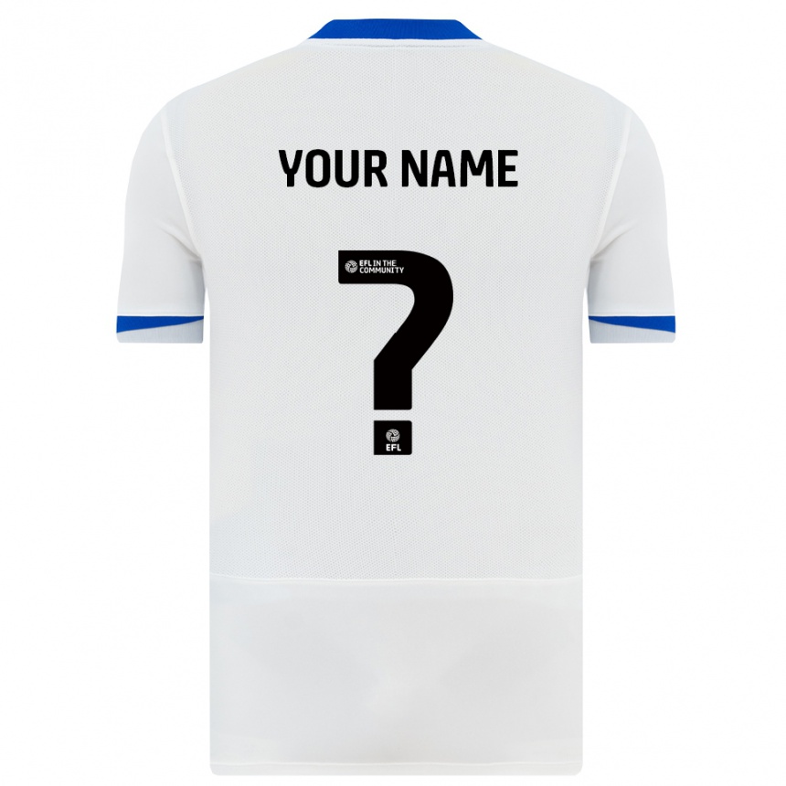 גברים כדורגל השם שלך #0 לבן שחור הרחק ג'רזי 2025/26