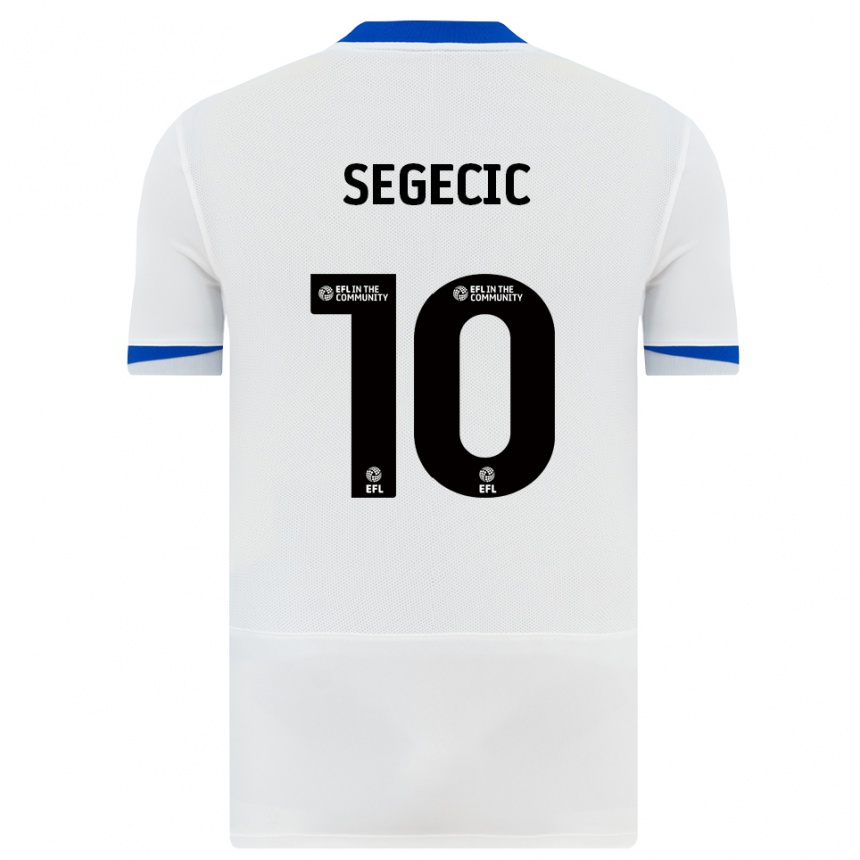 גברים כדורגל Adrian Segecic #10 לבן שחור הרחק ג'רזי 2025/26