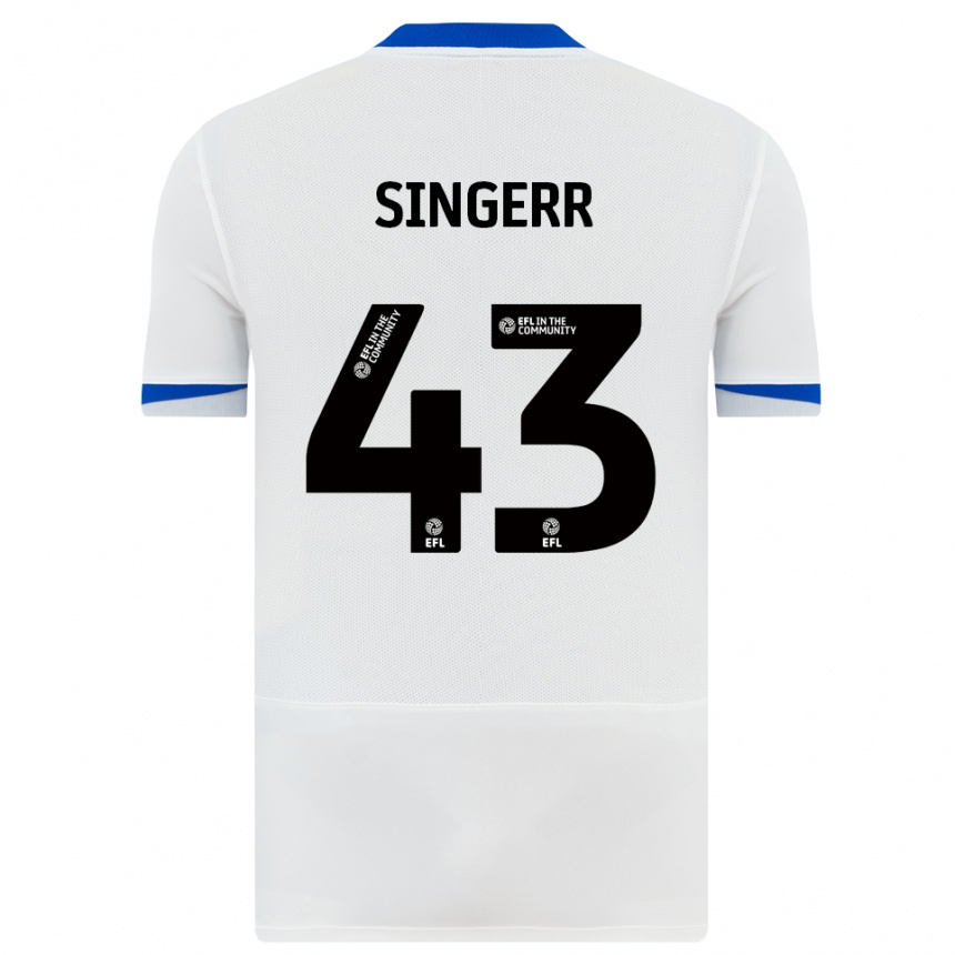 גברים כדורגל Olutayo Singerr #43 לבן שחור הרחק ג'רזי 2025/26