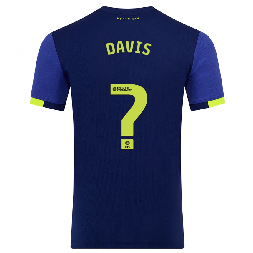 גברים כדורגל Tommy Davis #0 כחול נייבי צהוב הרחק ג'רזי 2025/26