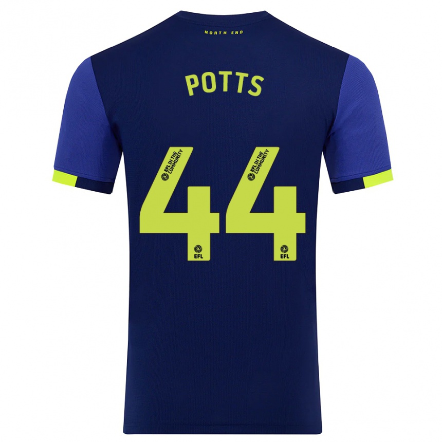 גברים כדורגל בראד פוטס #44 כחול נייבי צהוב הרחק ג'רזי 2025/26