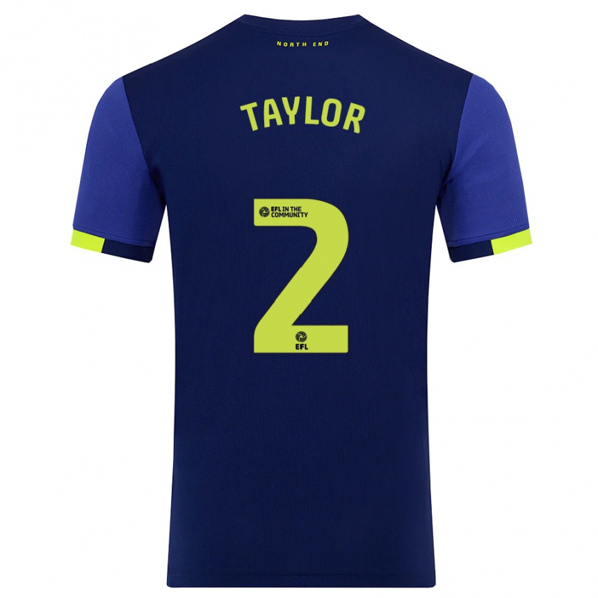 גברים כדורגל Alex Taylor #2 כחול נייבי צהוב הרחק ג'רזי 2025/26