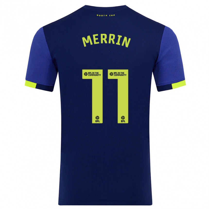 גברים כדורגל לורה מרין #11 כחול נייבי צהוב הרחק ג'רזי 2025/26