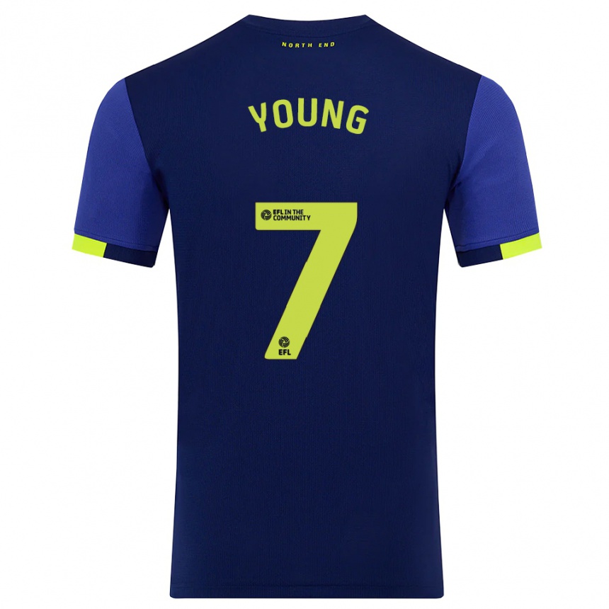 גברים כדורגל Danielle Young #7 כחול נייבי צהוב הרחק ג'רזי 2025/26 גברים כדורגל Danielle Young #7 כחול נייבי צהוב הרחק ג'רזי 2025/26