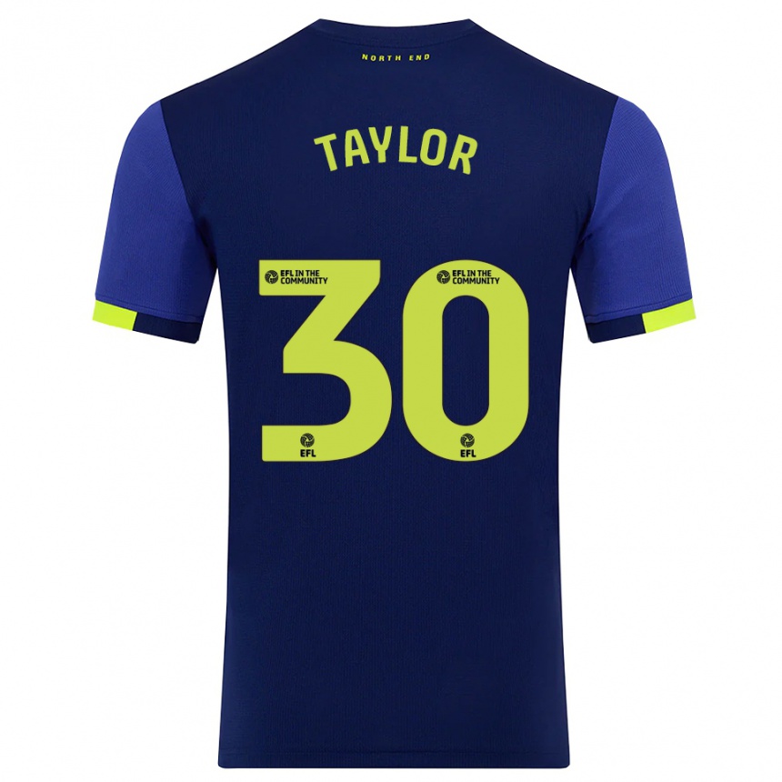 גברים כדורגל קיאן טיילור #30 כחול נייבי צהוב הרחק ג'רזי 2025/26
