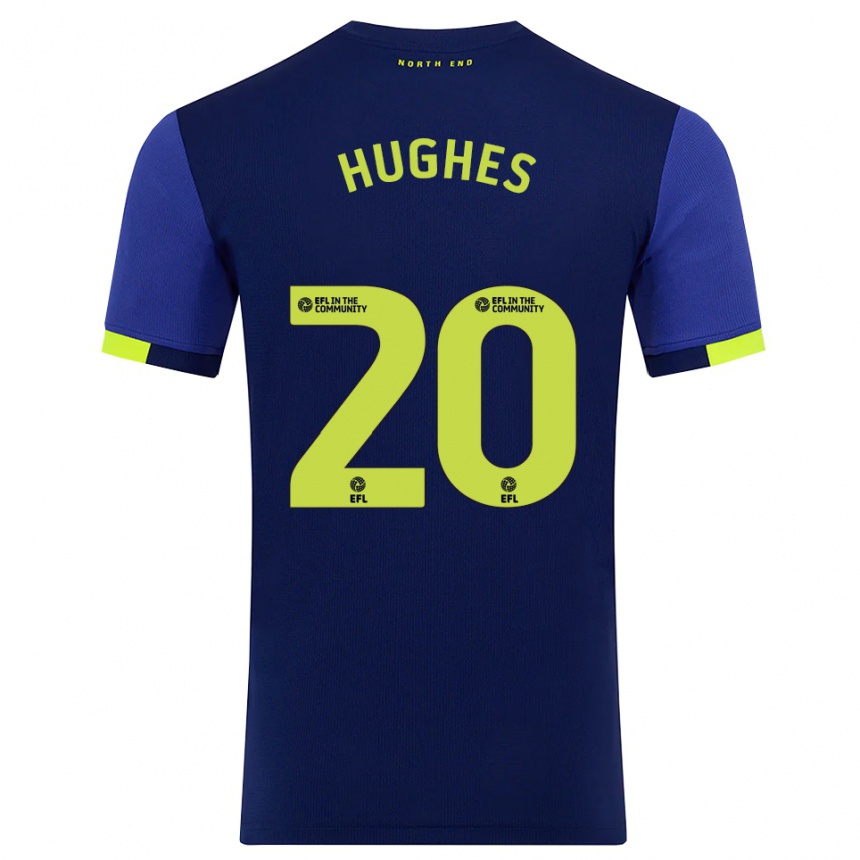 גברים כדורגל Amy Hughes #20 כחול נייבי צהוב הרחק ג'רזי 2025/26