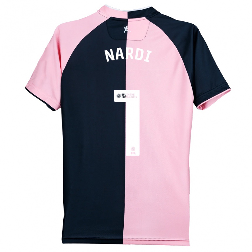 גברים כדורגל פול נארדי #1 ורוד שחור הרחק ג'רזי 2025/26