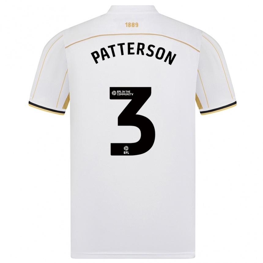 גברים כדורגל לנון פטרסון #3 לבן זהב הרחק ג'רזי 2025/26
