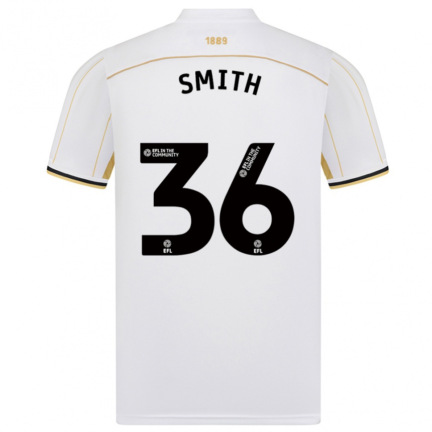 גברים כדורגל ג'ושוע סמית' #36 לבן זהב הרחק ג'רזי 2025/26