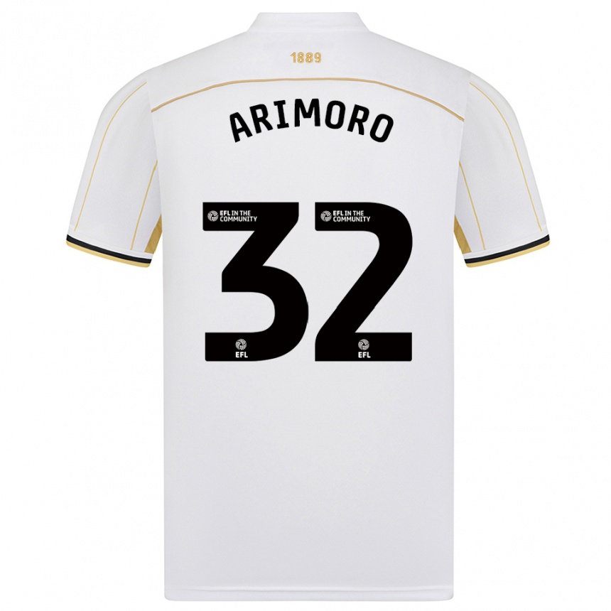 גברים כדורגל ג׳ולייט אדבובלה #32 לבן זהב הרחק ג'רזי 2025/26